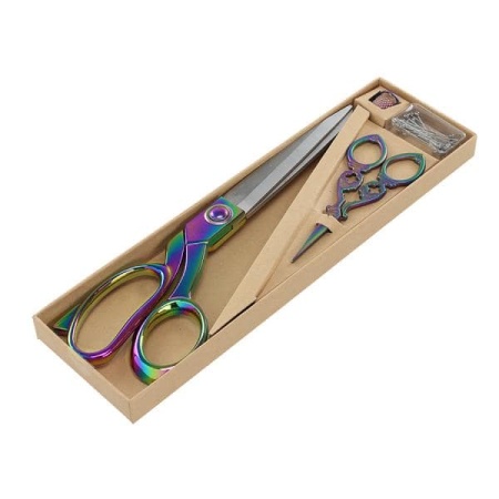 Premium Dressmaking Scissor Set in Rainbow Steel