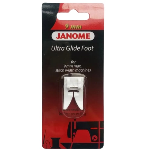 Janome 9mm Ultra Glide Foot Teflon Vinyl Non Stick - Skyline S6 S7 S9 CM7 & More