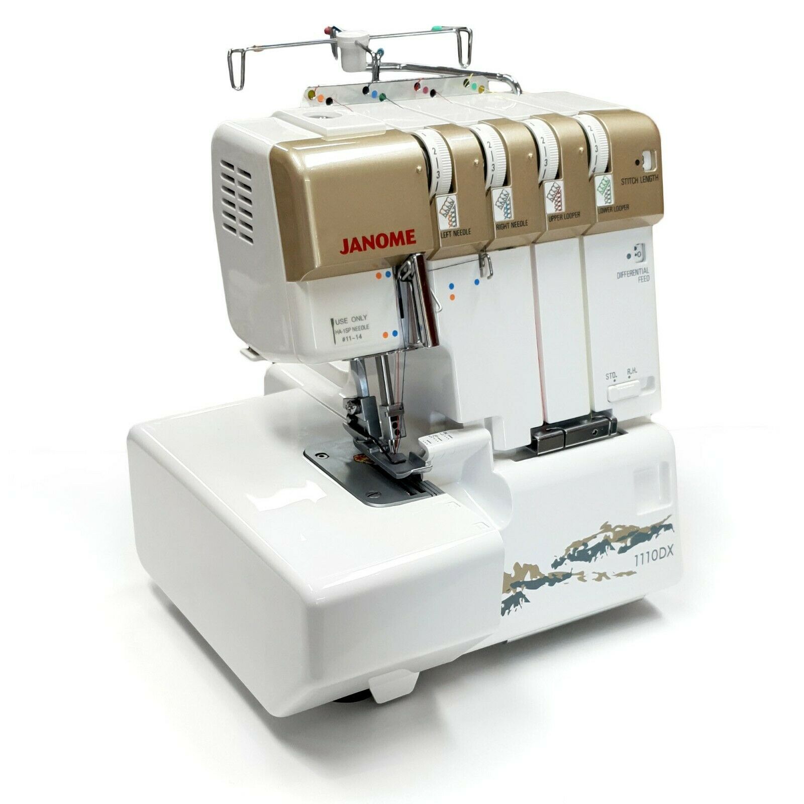 Janome 1110DX Professional Heavy Duty Overlocker - Easy to Thread w/ Rolled Hem - Image 9