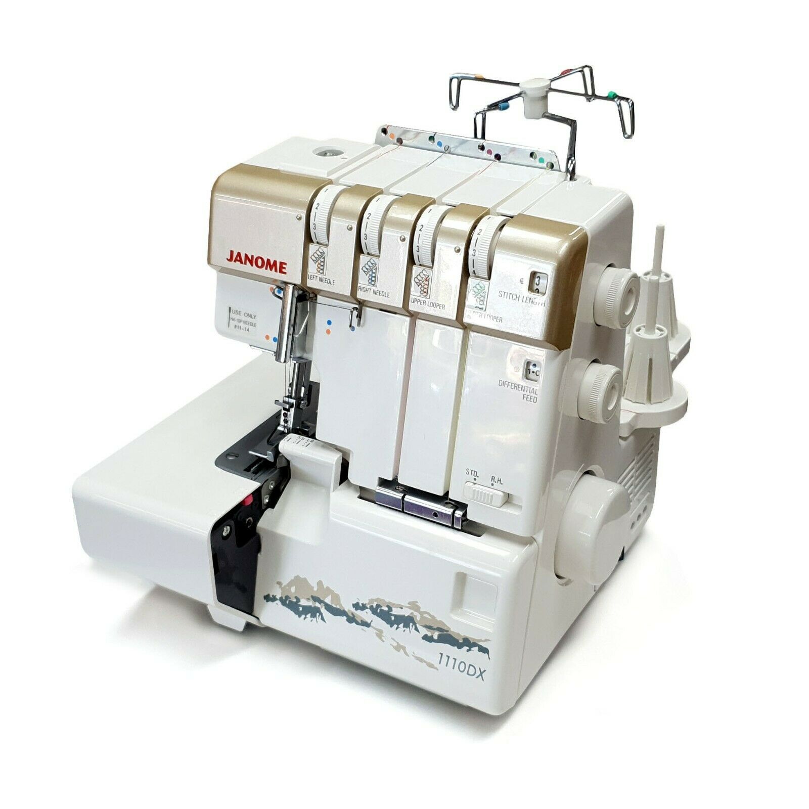 Janome 1110DX Professional Heavy Duty Overlocker - Easy to Thread w/ Rolled Hem - Image 4